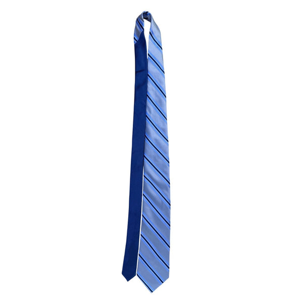 Tommy Hilfiger Mens Blue Striped 100% Silk Necktie Classic Style Office Wear