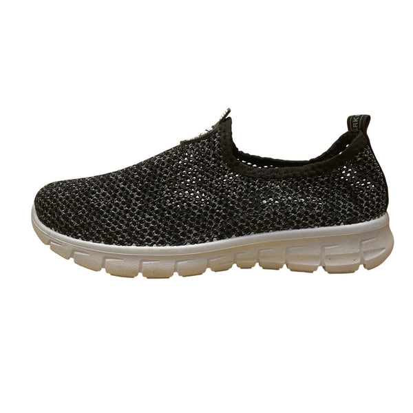 Cool Music Women’s Black Mesh Slip-On Lightweight Casual Walking Shoes Size 38