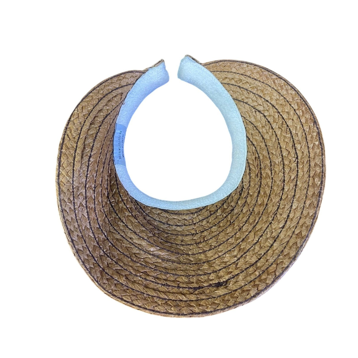 Liz Claiborne Brown Woven Straw Adjustable Sun Visor With Sweatband