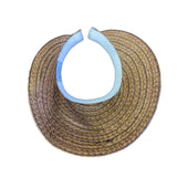 Liz Claiborne Brown Woven Straw Adjustable Sun Visor With Sweatband