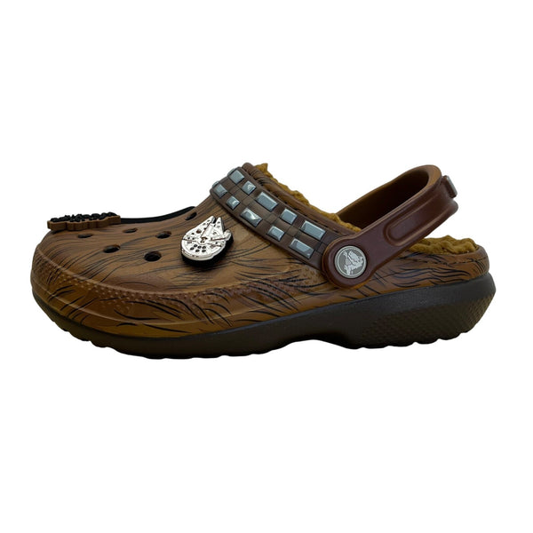Crocs x Star Wars Brown Chewbacca Jibbitz Fuzzy Lined Clogs Size W6/M4 - New