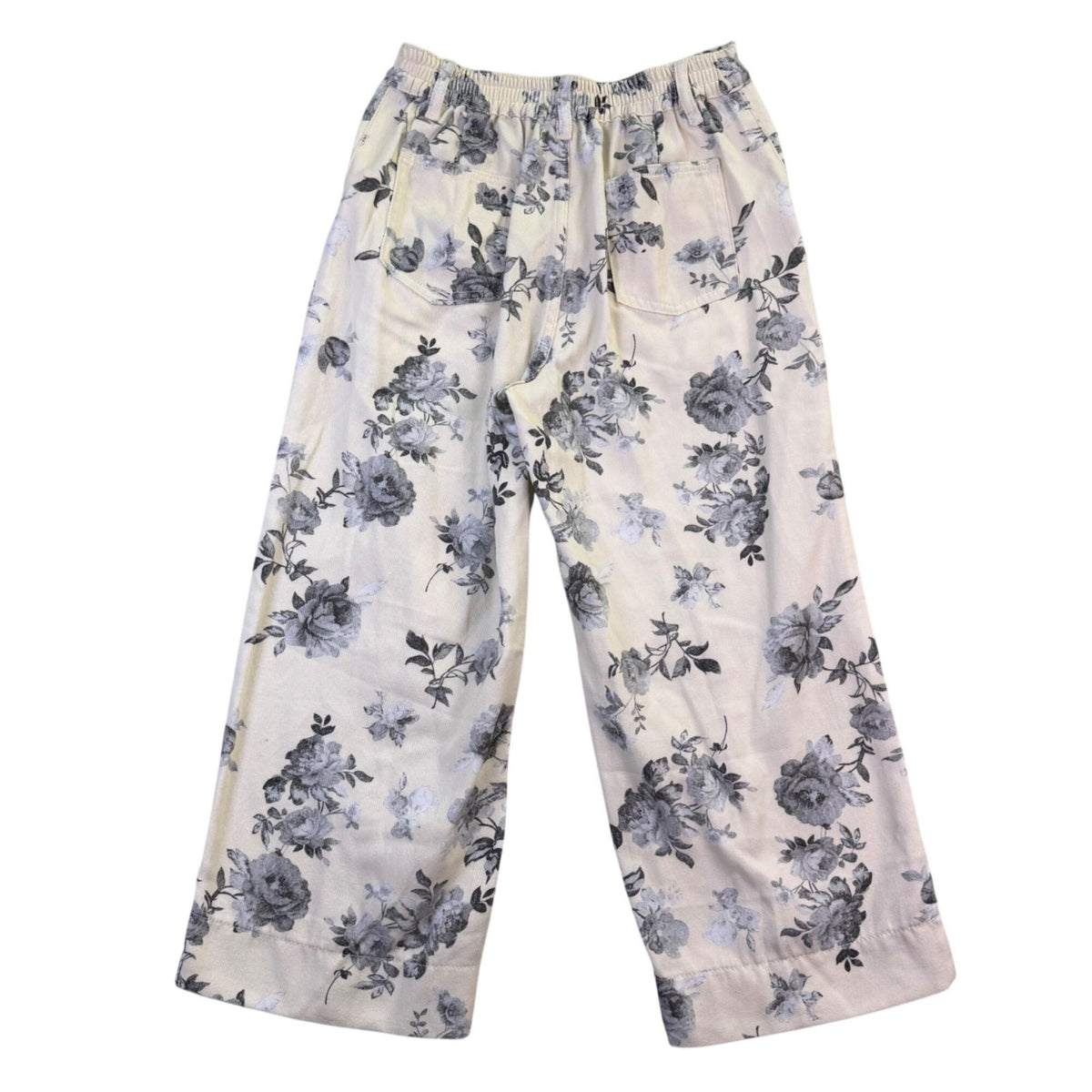 Loveimgs Womens Beige Floral Wide-Leg Pants Size M
