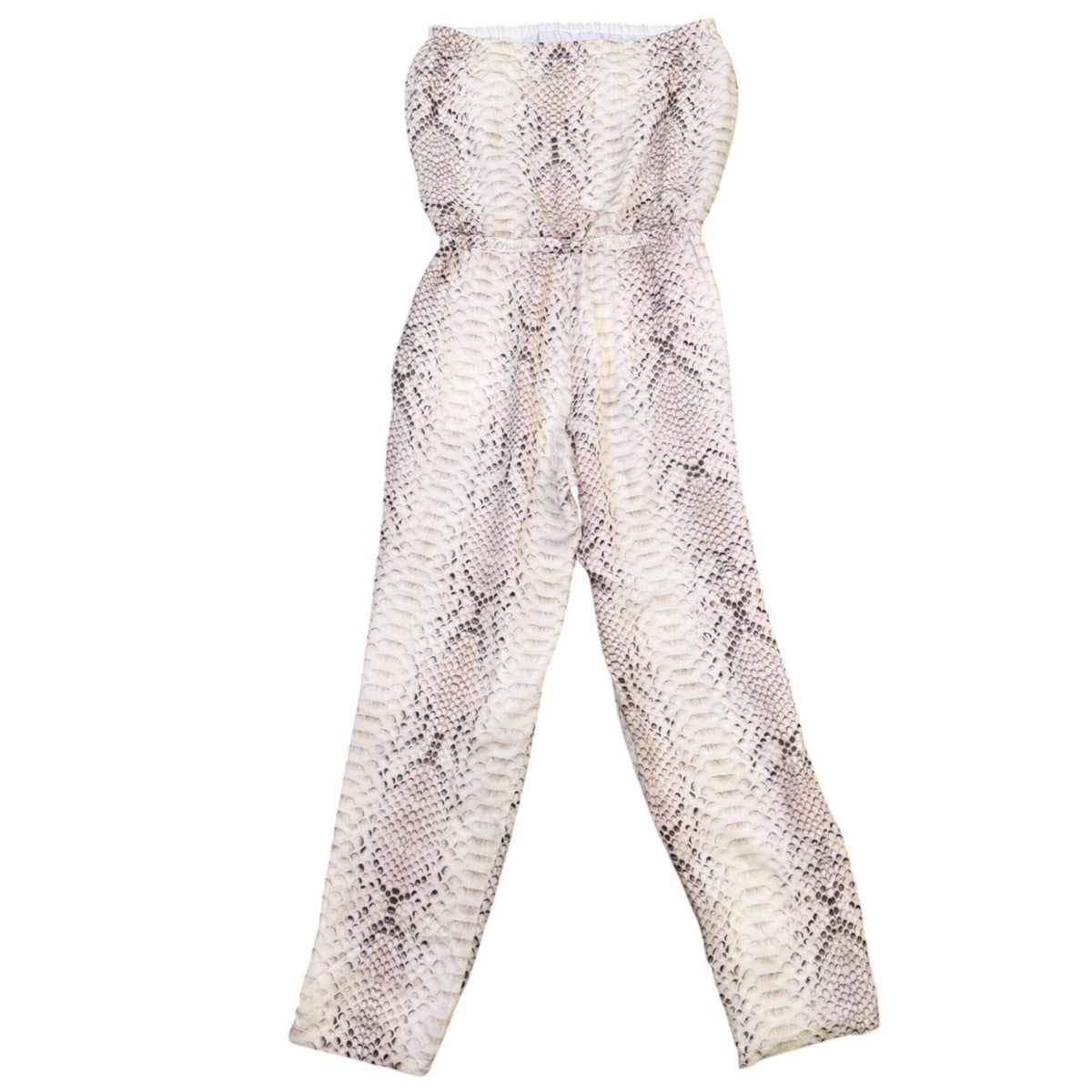 Haute Hippie Womens Beige & Black Snake Print  Jumpsuit Size M