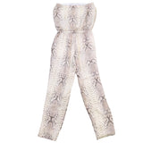 Haute Hippie Womens Beige & Black Snake Print  Jumpsuit Size M
