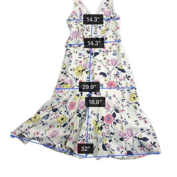 Rebecca Taylor Women’s Multicolo Floral Midi Dress Sleeveless Size 2