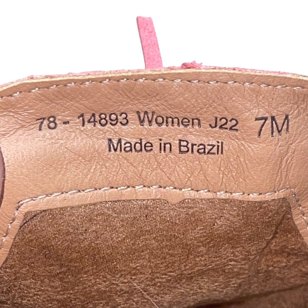 Johnston & Murphy Women’s Pink Suede With Fringe Accent Slip-On Mules Size 7M
