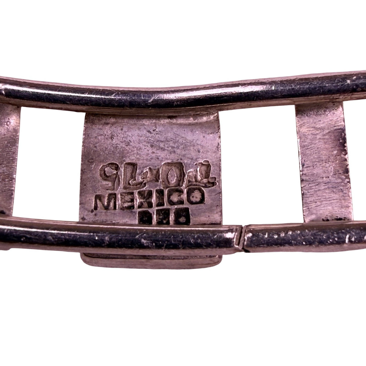 Handmade Mexico Taxco Sterling Silver Womens Cuff Bracelet Inlay Mexico 