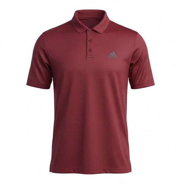 Adidas Mens Red Polyester Polo Shirt  Short Sleeve Classic Fit Style Size XL