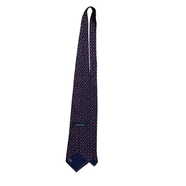 Claiborne Mens Burgundy Silk Paisley Necktie Classic Pattern 