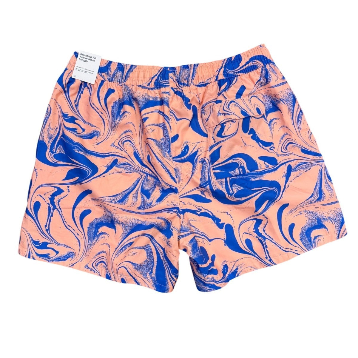 Nike Mens Peach & Blue Swim Trunks Standard Fit Abstract Pattern Size XL