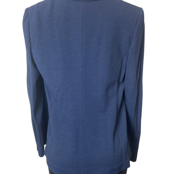 Giorgio Womens Textured Blazer Jacket Size 48 Blue Made In Italy
