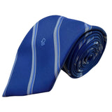 Mens Blue Polyester Striped Formal Neck Tie Classic Design