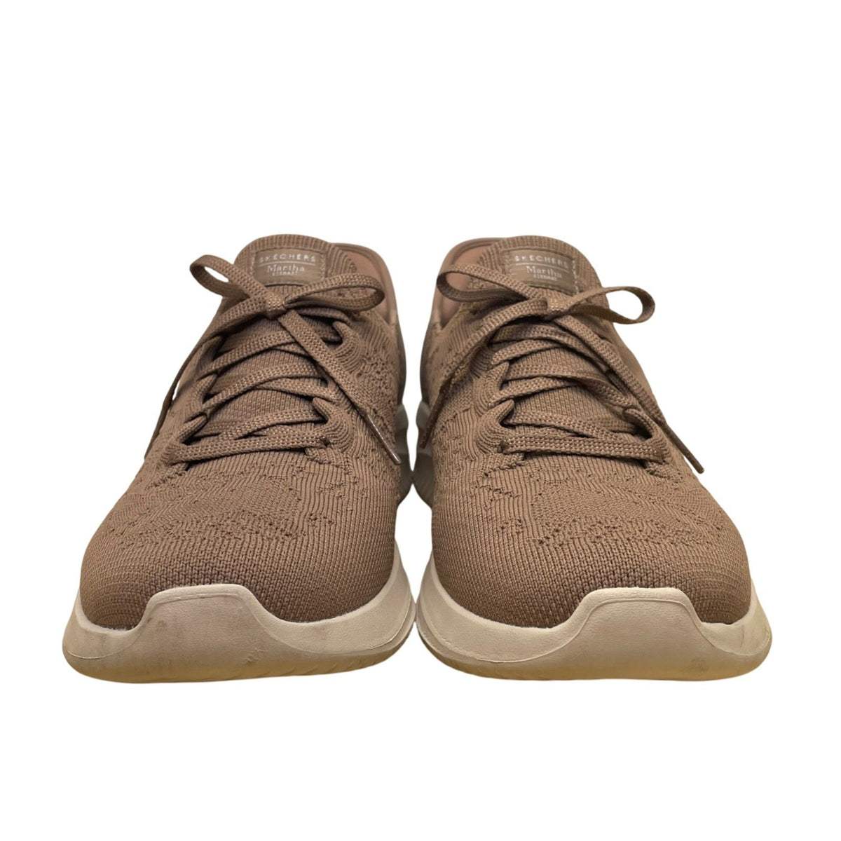 Skechers Women’s Brown Knit Lightweight Design Lace-Up Stretch Fit Shoes Size 11