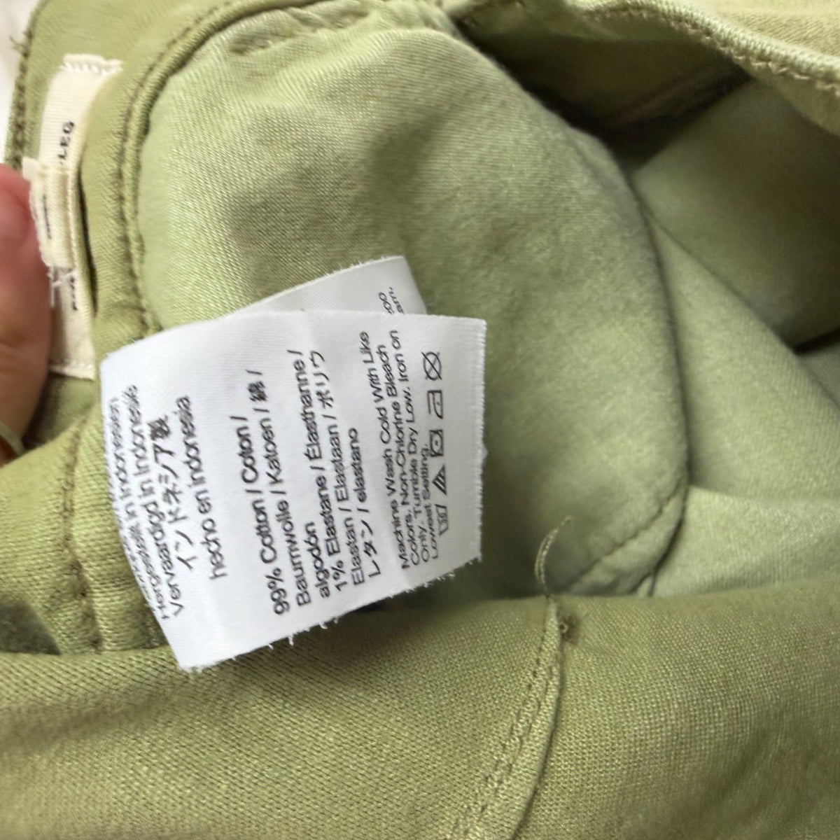 Madewell Womens Olive Cotton Blend Emmett Wide-Leg Pants Casual Outfit Size 25