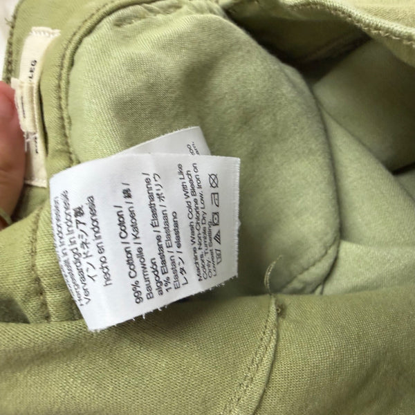 Madewell Womens Olive Cotton Blend Emmett Wide-Leg Pants Casual Outfit Size 25