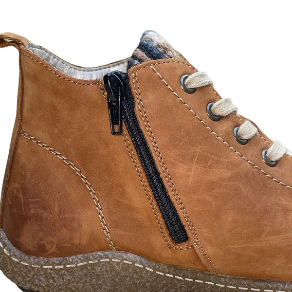 Remonte Women’s Brown Leather Softfoam Comfort Lace-Up Ankle Boots Size EU40/US9