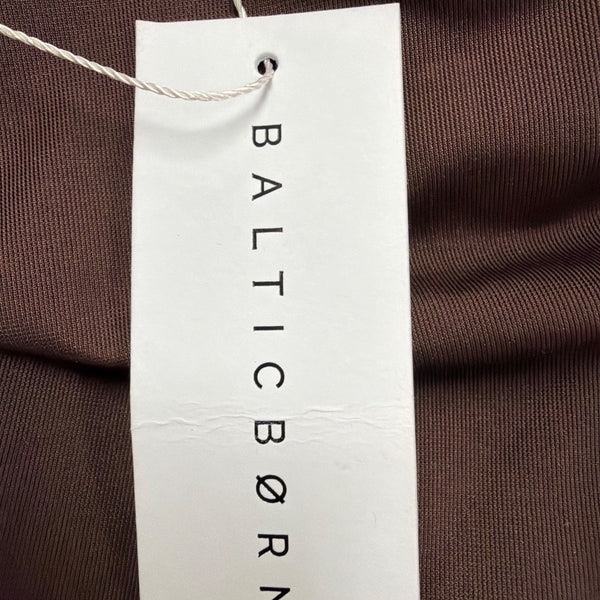 Baltic Born Womens Brown Velvet Wrap Maxi Dress Elegant Soft Fabric Size L