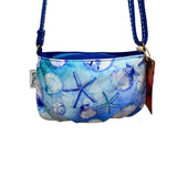 Sea N Sand Women’s Blue & White Canvas Seashell Adjustable Strap Crossbody Bag