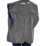 L.L. Bean Women's Gray Sherpa Lined & Sleeveless Button Front Vest Sz M