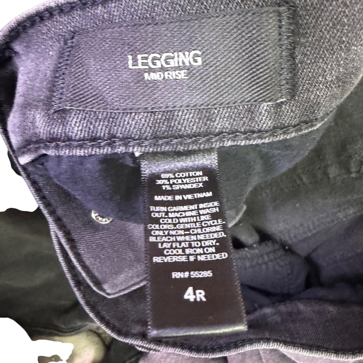 Express Womens Black Fringe-Trim Mid-Rise Legging Jeans Size 4R