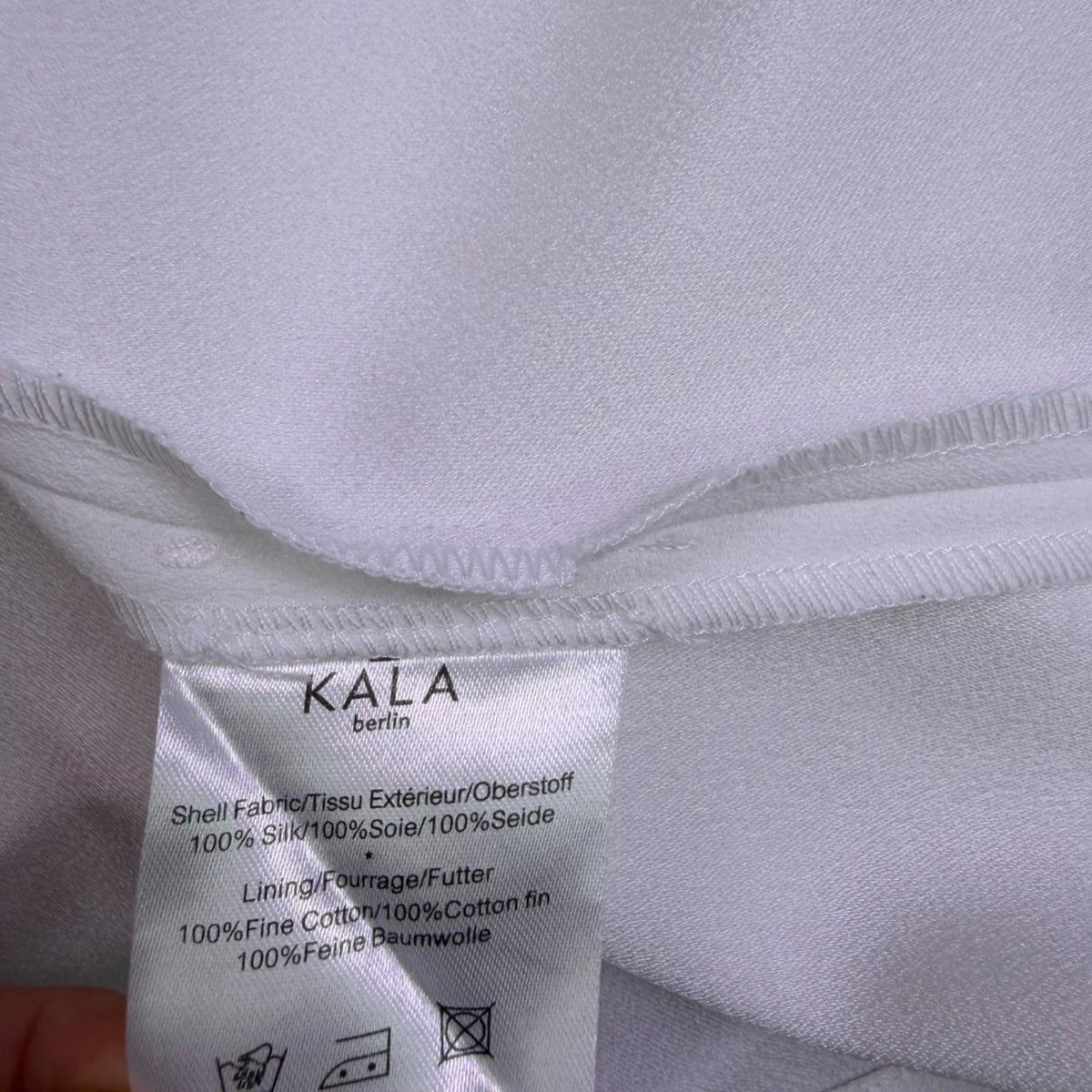 Kala Womens White Silk Sleeveless A-Line Dress Keyhole Detail Size S
