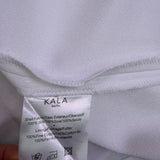 Kala Womens White Silk Sleeveless A-Line Dress Keyhole Detail Size S