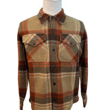 RRL Ralph Lauren Plaid Wool-Blend Shirt Jacket Beige & Rust Mens Size L - New