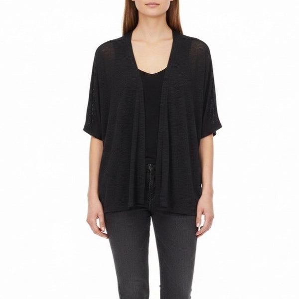 Hotouch Women’s Black Polyester/Spandex Open Front Cardigan Sweater Size L - New