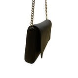 Kate Spade Women’s Black Saffiano Leather Gold Chain Strap Flap Shoulder Bag