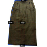 Anne Klein Womens Brown Plaid Wool Pencil Skirt Vintage Office Attire Sz 10