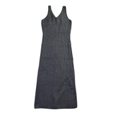 Crescent Womens Gray Ribbed Tank Maxi Dress Size M