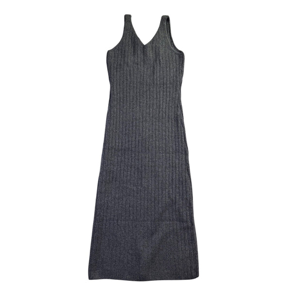 Crescent Womens Gray Ribbed Tank Maxi Dress Size M