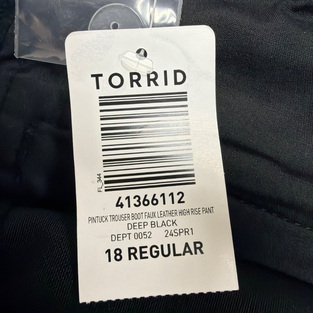 Torrid Womens Black Faux Leather High-Rise Pintuck Bootcut Pants Size 18 Regular