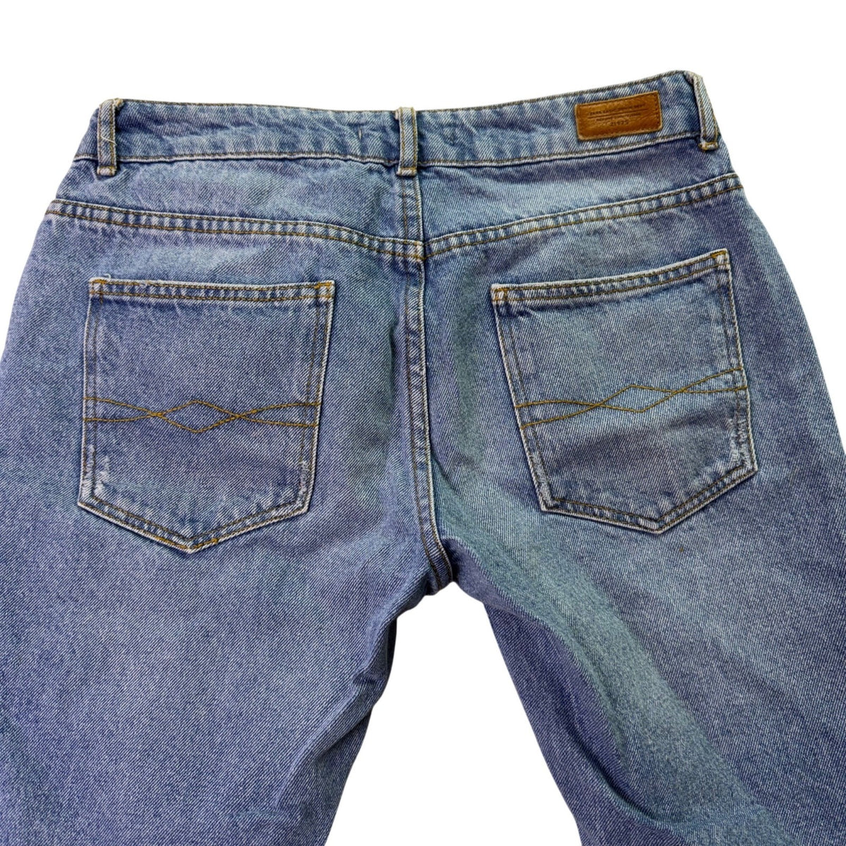 Zara Basic Women’s Blue Cotton Flare Ruffle Hem Jeans Button Fly Size 04