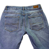 Zara Basic Women’s Blue Cotton Flare Ruffle Hem Jeans Button Fly Size 04