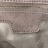 Bebe Women’s Gray Faux Leather Quilted With Gold Chain Strap Shoulder Bag