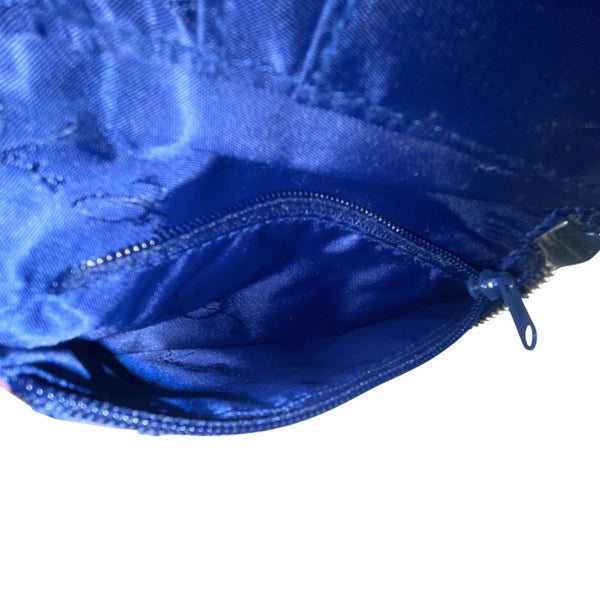 Vera Bradley Women’s Blue Patterned Cotton Zipper And ID Window Wristlet Wallet