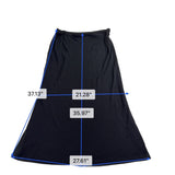 Black Womens Maxi Skirt  Lightweight Stretchy Flared Stylish Design Sz US12