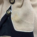 St. John Women's Beige & Black Knit Blazer Jacket Button Front Size 4
