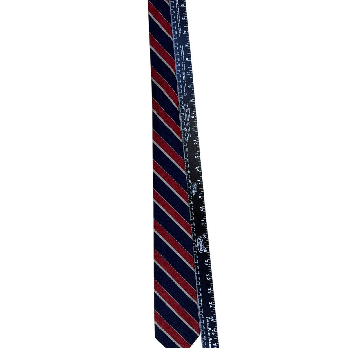 Brooks Brothers Mens Red & Navy Striped Silk Tie Classic All Season Necktie 57"
