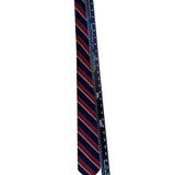 Brooks Brothers Mens Red & Navy Striped Silk Tie Classic All Season Necktie 57