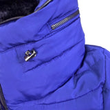 Zara Basic Womens Blue Quilted Winter Puffer Jacket W/ Zippered Pockets Size S