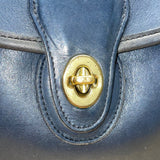 Coach Women’s Navy Leather Turnlock Closure Adjustable Strap Crossbody Bag