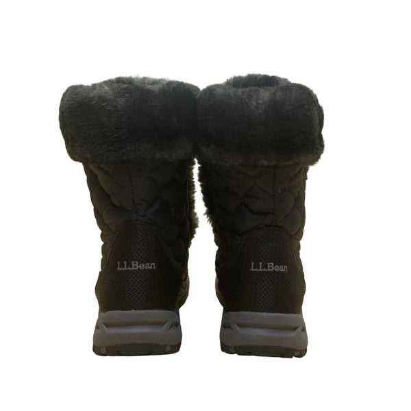 L.L.Bean Women’s Black Quilted Faux Fur Lined Waterproof Winter Boots Size 8M