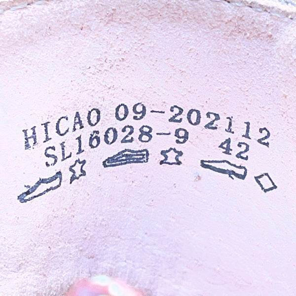 Laura Vita Women’s Red Floral Pattern Leather Open Toe Bow Accent Heels Size 10