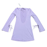 Urban Outfitters Womens Lilac Dress With Lace-Up Bell Sleeves Size M