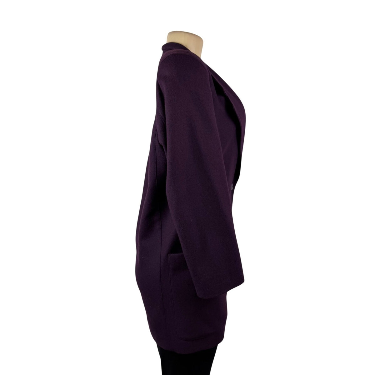 Linda Allard For Ellen Tracy Womens Purple Wool  Blazer Embroidered Pocket Sz 8