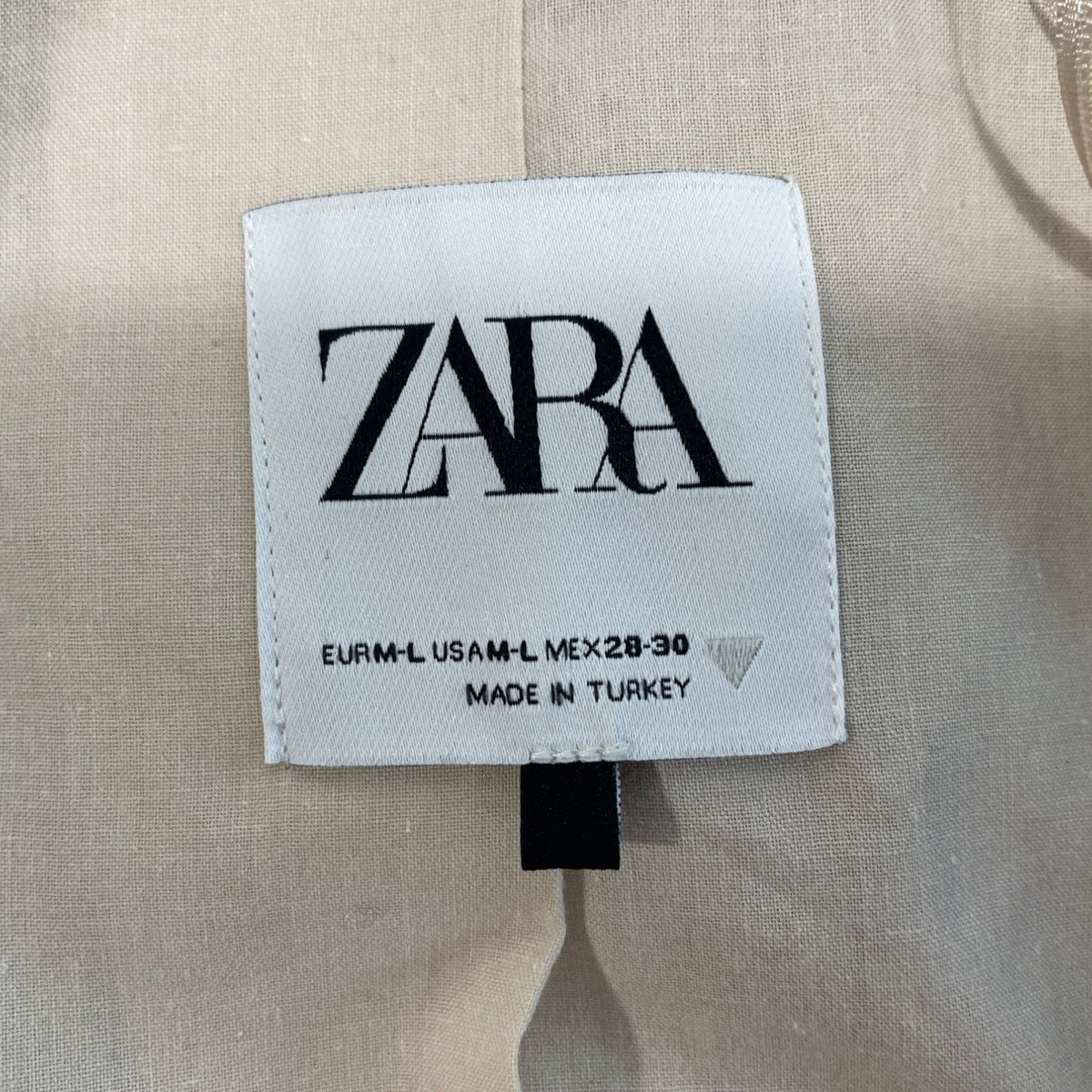 Zara Women’s Notched Lapel Grey Blazer Sz M-L Office Attire