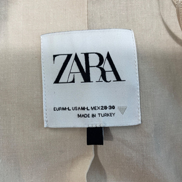 Zara Women’s Notched Lapel Grey Blazer Sz M-L Office Attire
