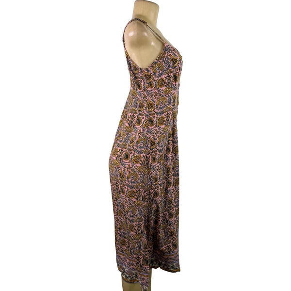 Superdry Womens Pink Viscose French Floral Cami Midi Dress Sz US 6 - New